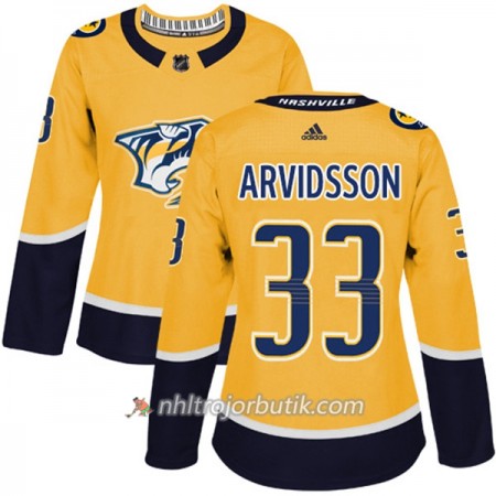 Dame Ishockey Nashville Predators Tröja Viktor Arvidsson 33 Adidas 2017-2018 Guld Authentic